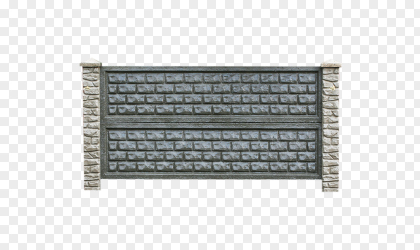 Decorative Concrete Brick Cement Fence PNG
