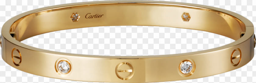 Love Bracelet Diamond Colored Gold PNG