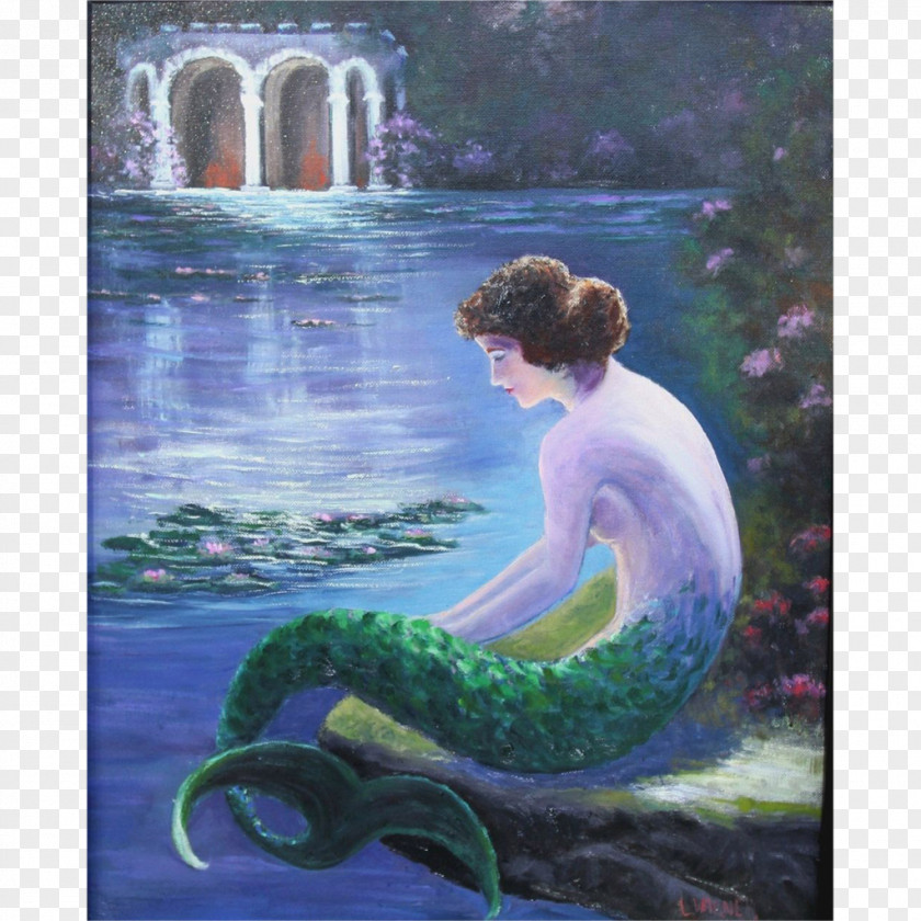 Mermaid Self-Portrait With Painting Siren Merman PNG