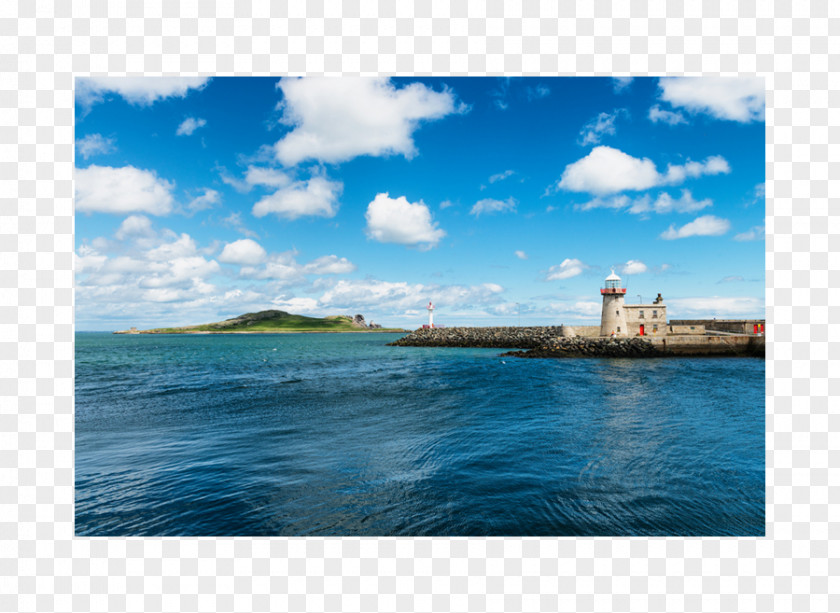 Watercolor Lighthouse St Mary's Abbey Cromwell Point Ireland's Eye Dublin Bay Beginish Island PNG