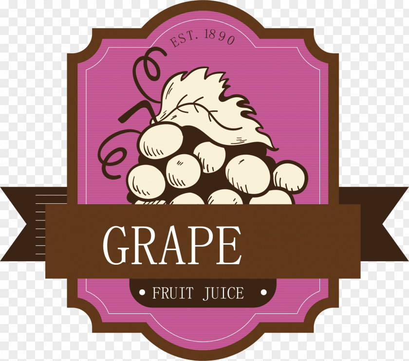 Grape Label Vector Juice Fruit PNG