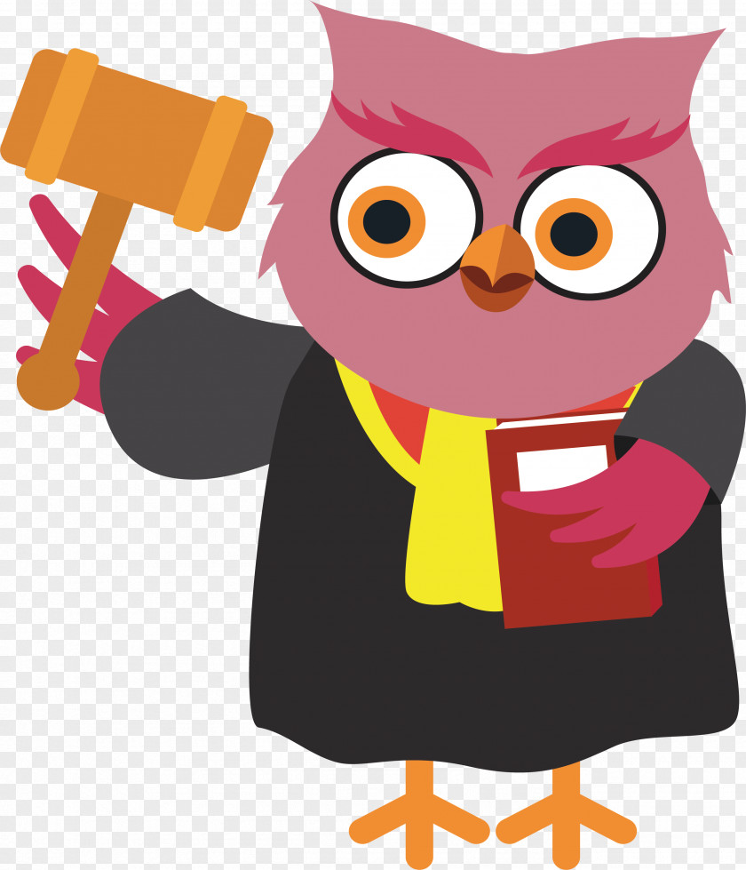 Justice Owl Judge Cartoon Court Law PNG
