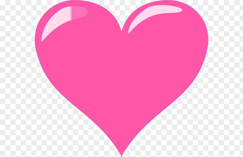 Pink Heart Glossy Png Valentine's Day Free Clip Art PNG