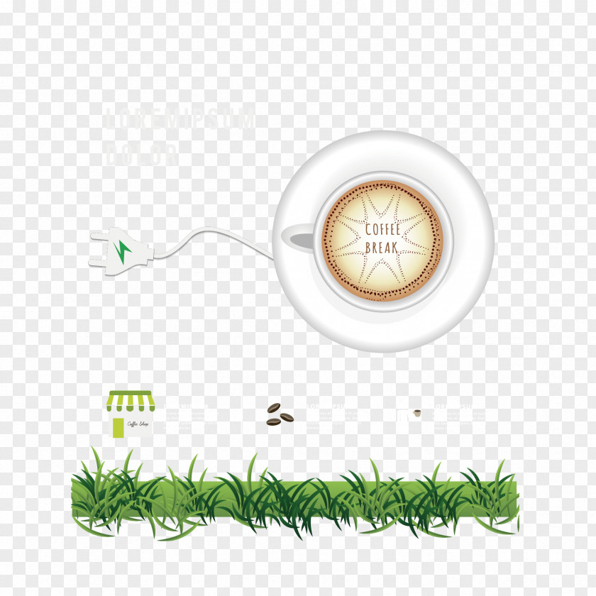 Vector Grass And Cups PNG