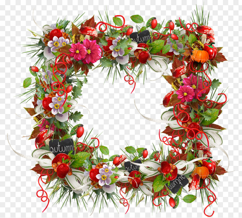 Artificial Flower Arranging Christmas Wreath Drawing PNG