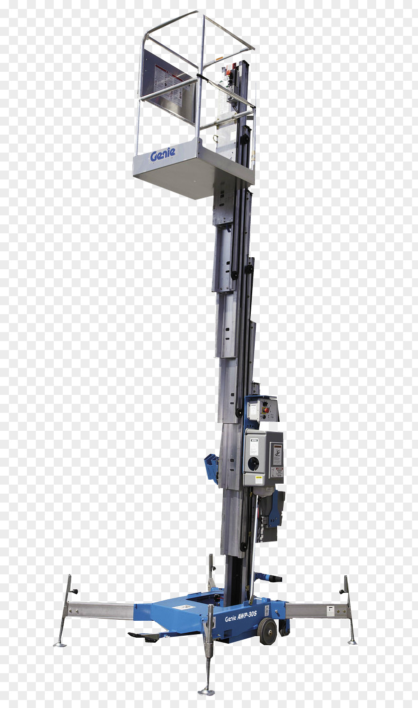 AWP Aerial Work Platform Genie Elevator Forklift Heavy Machinery PNG