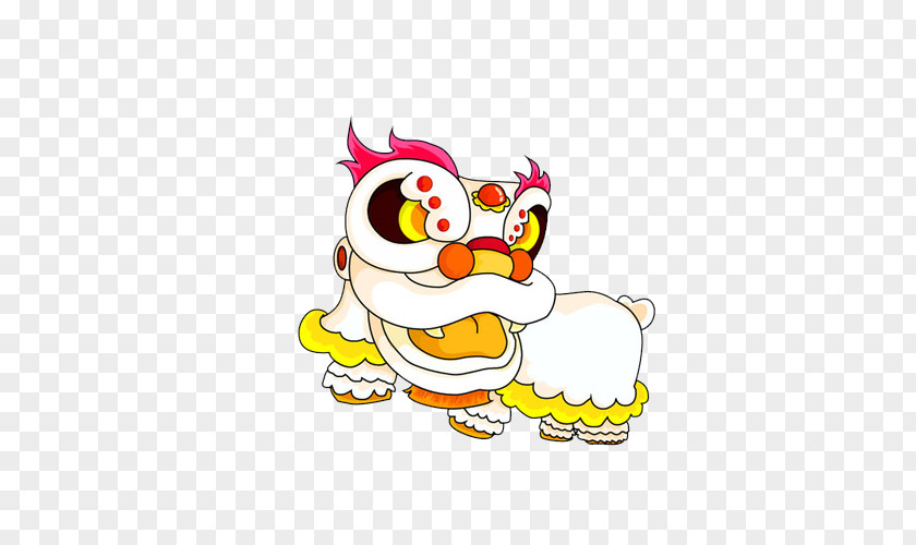 Cute Cartoon Lion Dance Chinese New Year PNG
