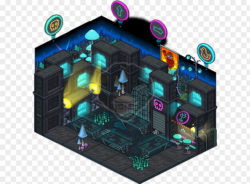 Habbo Cyberpunk Game Virtual Community City PNG