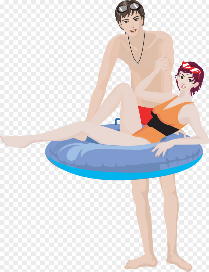 Vector Hand-painted Swimming Euclidean Illustration PNG