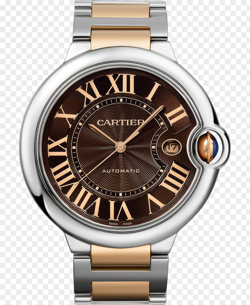 Gold Ballon Automatic Watch Cartier Bleu Tank PNG