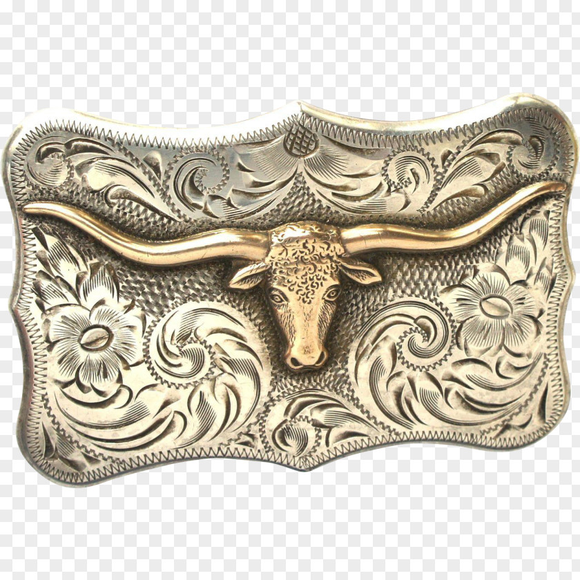 Longhorn Texas Belt Buckles Silver PNG