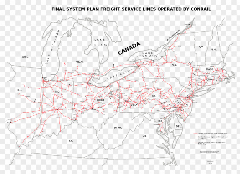 Map Rail Transport United States Conrail PNG