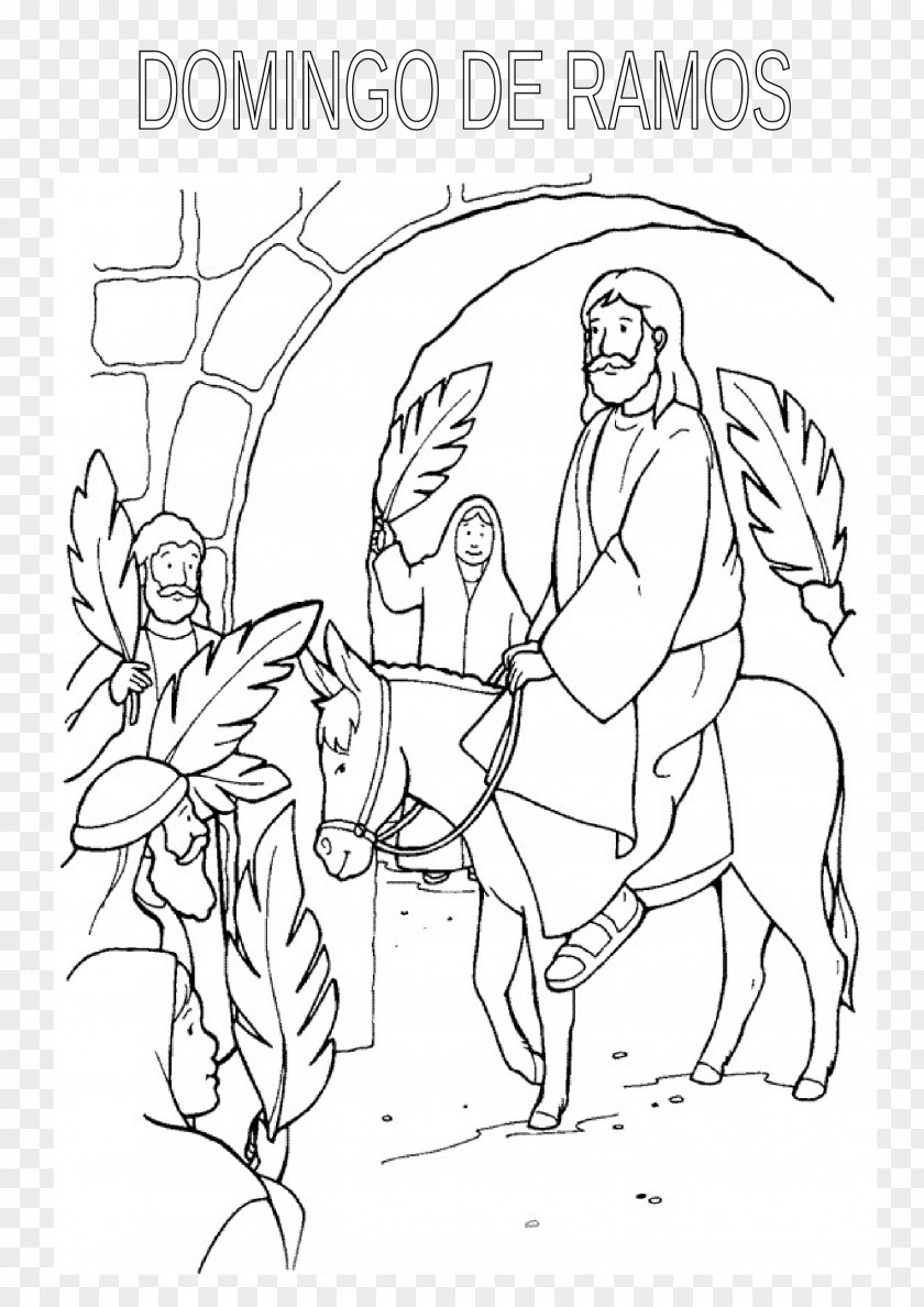 Palm Sunday Coloring Book Easter Child Bible PNG