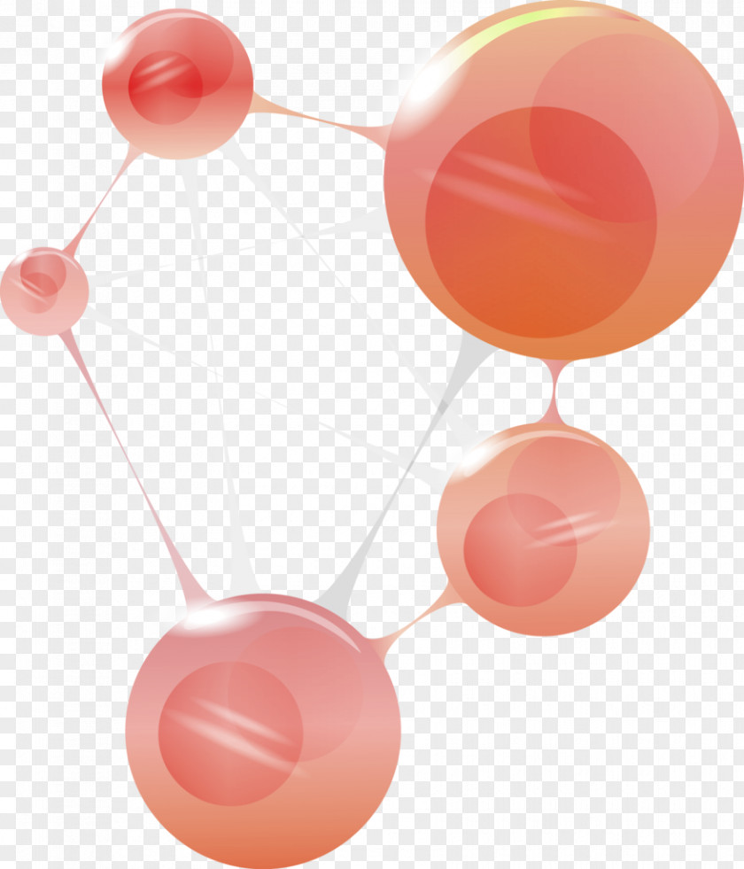 Red Simple Circle Line Decoration Pattern Molecular Geometry Chemical Element Molecule PNG