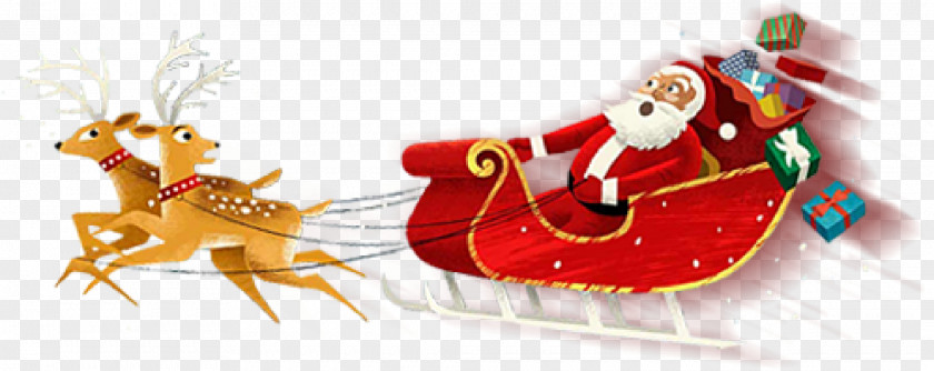 Santa Claus Pulling Gifts Elk Pattern Pxe8re Noxebl Reindeer Sled Christmas PNG