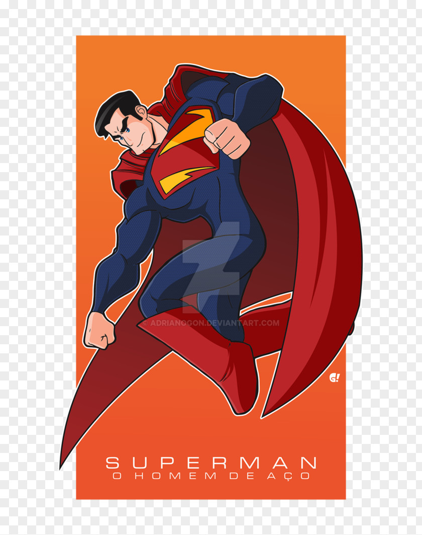 Superman Cartoon Poster PNG