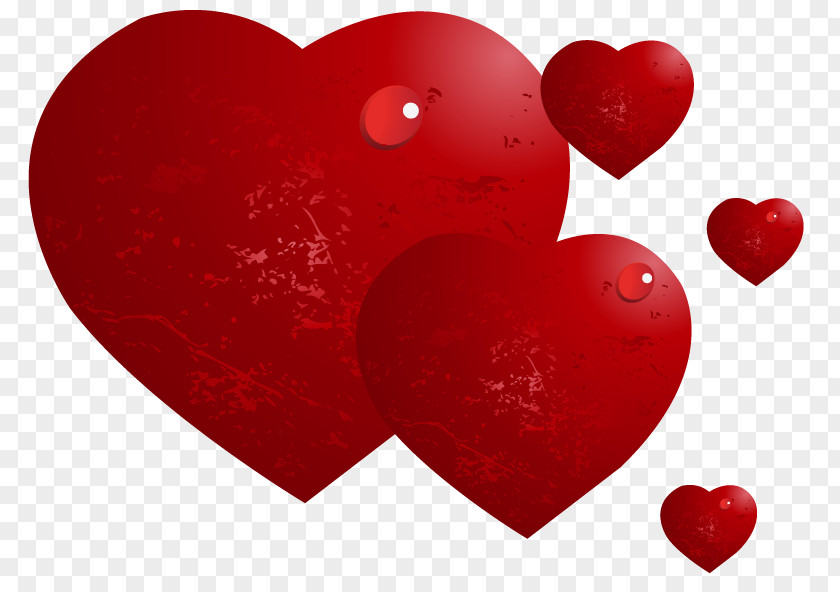 Red Hearts With Water Drops Picture PhotoScape Clip Art PNG