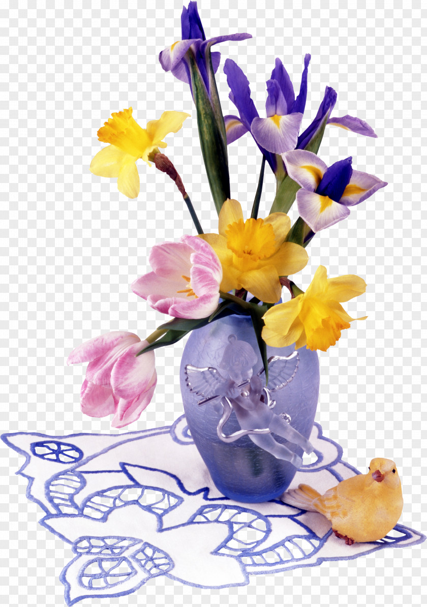 Bouquet Cut Flowers Irises Plant Clip Art PNG