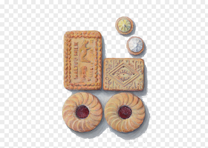 Hand Painted Cookies Ice Cream Custard British Cuisine Biscuit Food PNG