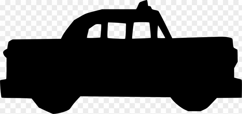 Blackandwhite Pickup Truck Car Cartoon PNG