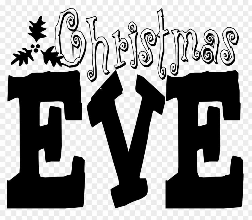 Calligraphy Blackandwhite Christmas Logo PNG