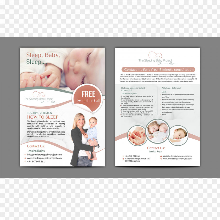 Professional Modern Flyer Baby Sleep: 8 Simple Steps To Have Your Sleeping Through The Night Brochure PNG