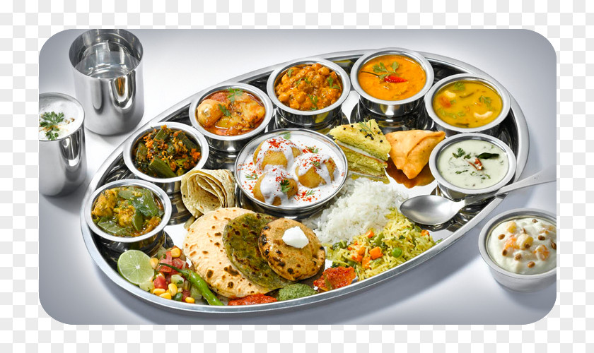 Gujarati Thali Vegetarian Cuisine Buffet Indian Restaurant PNG