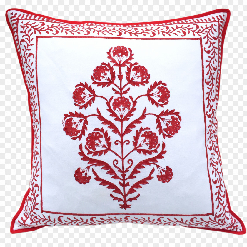Hand Block Printing Textile Method Throw Pillows Embroidery Cushion PNG