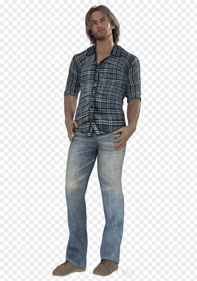 Jeans Denim Tartan Shirt Pocket PNG