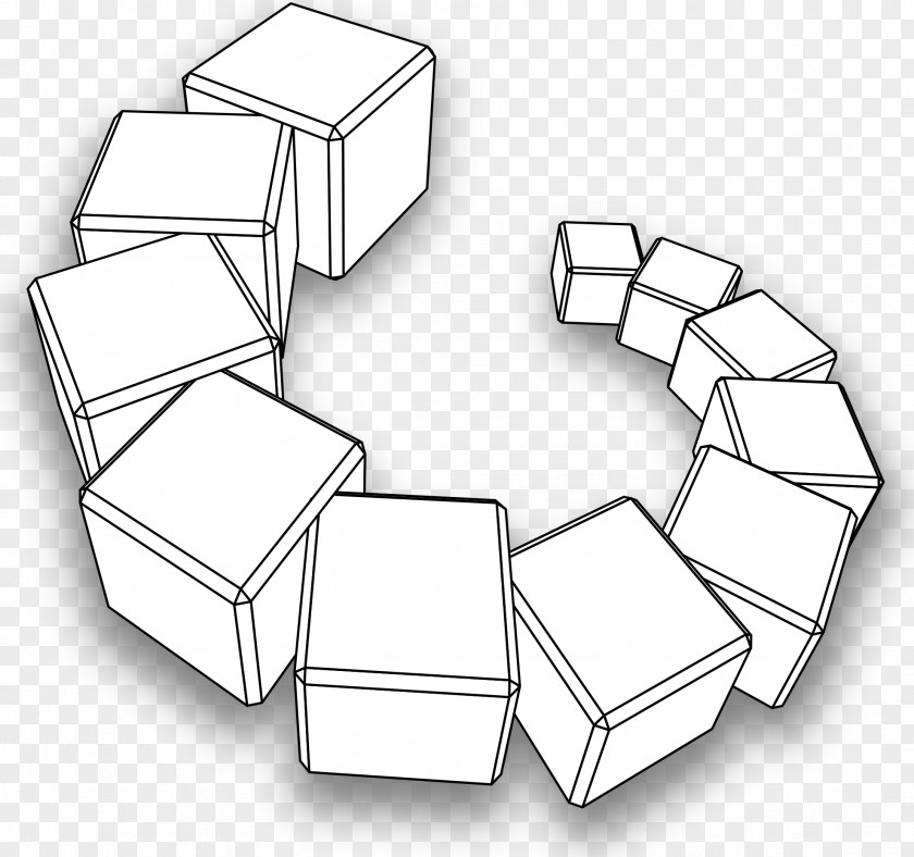 Rubiks Cube Point Angle Line Art PNG