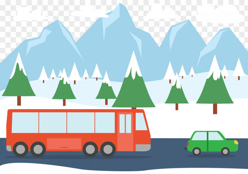 Snow Car Euclidean Vector Road Clip Art PNG