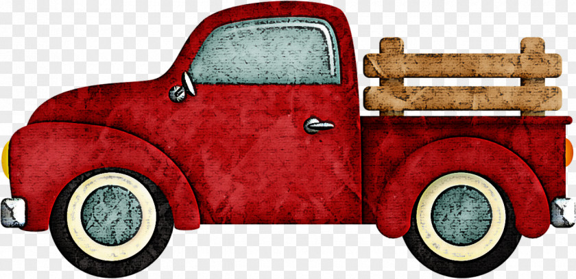 Vintage Car Red Vehicle Toy Antique PNG
