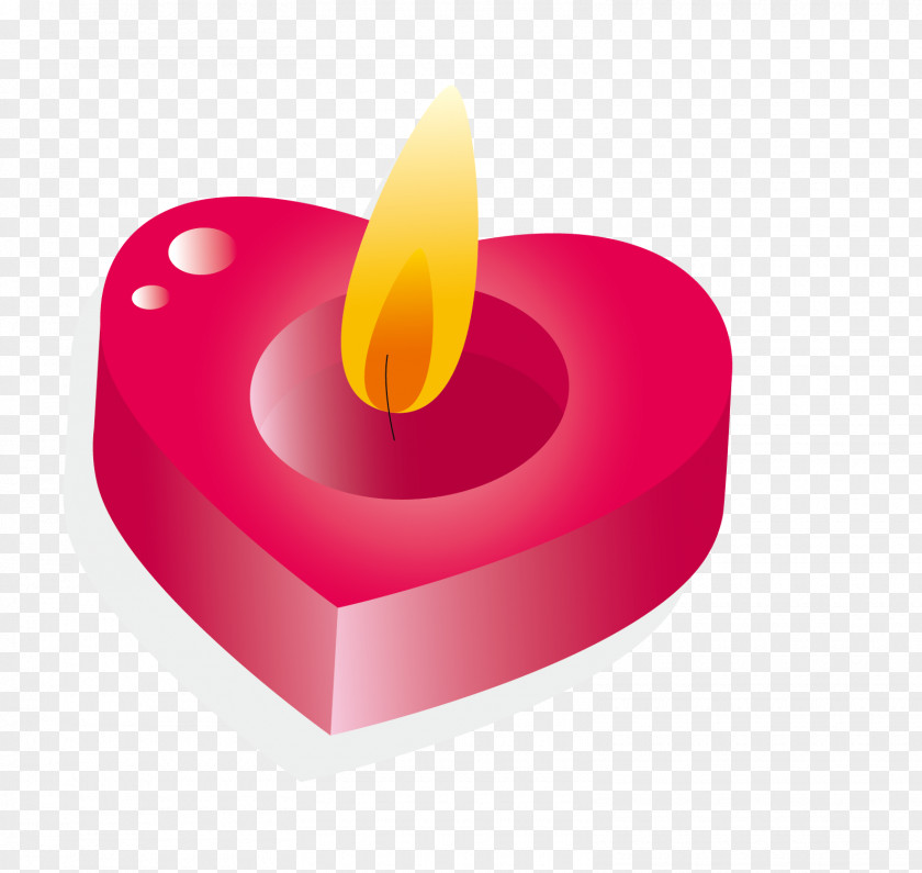 Cartoon Pink Valentine Heart Candle Valentines Day PNG