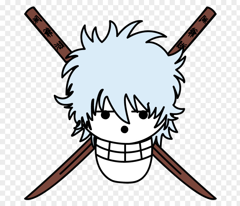 Gintoki Sakata Jolly Roger Dracule Mihawk Fan Art Gin Tama PNG