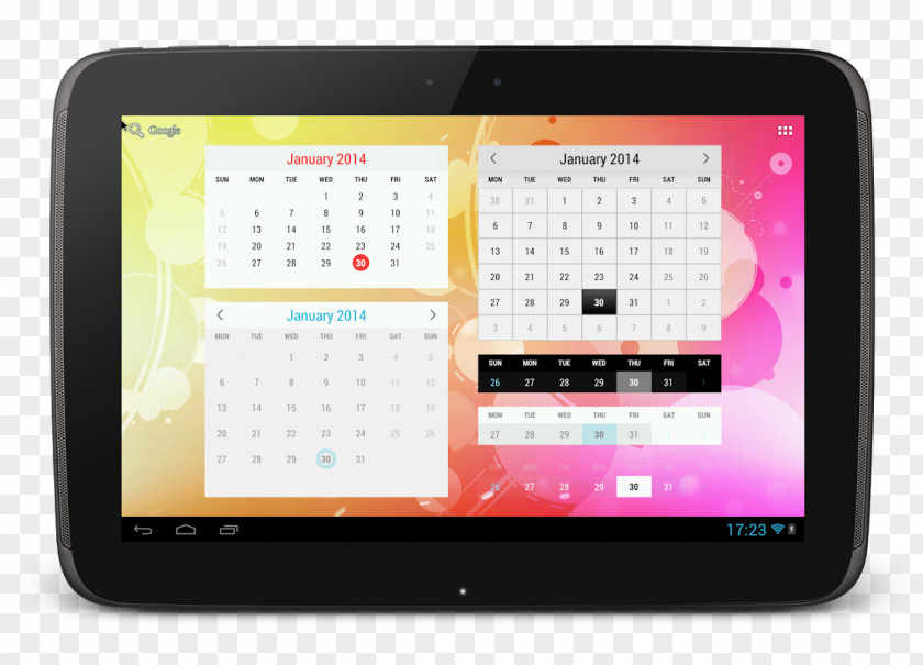 Android Tablet Computers Samsung Galaxy S5 Calendar Widget PNG
