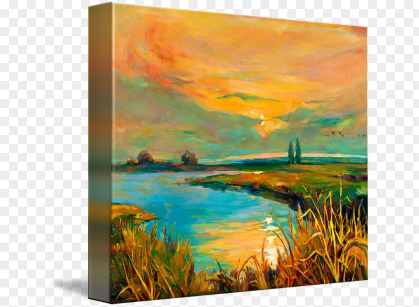 Painting Oil Summer Landscape Canvas PNG