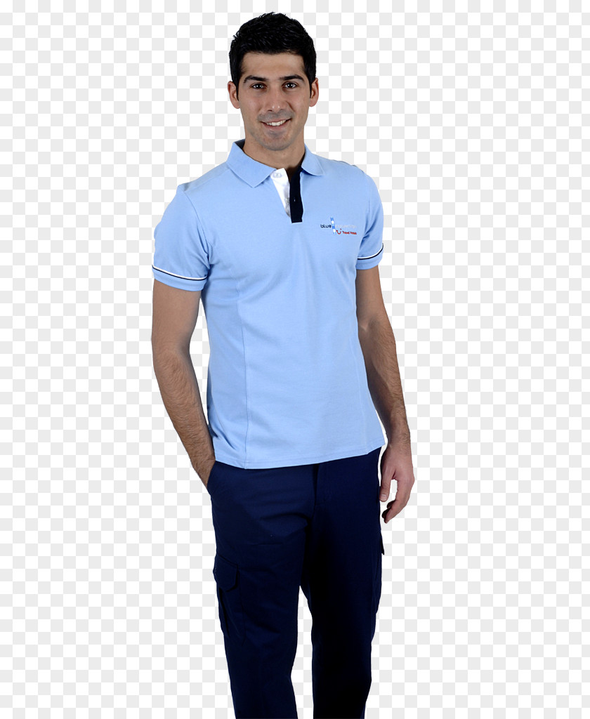 Polo Shirt T-shirt Sleeve Blue PNG