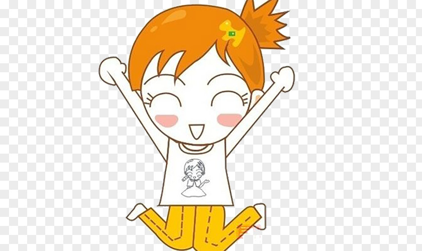 Girls Cheering Happy High Jump Happiness Cartoon Crying PNG