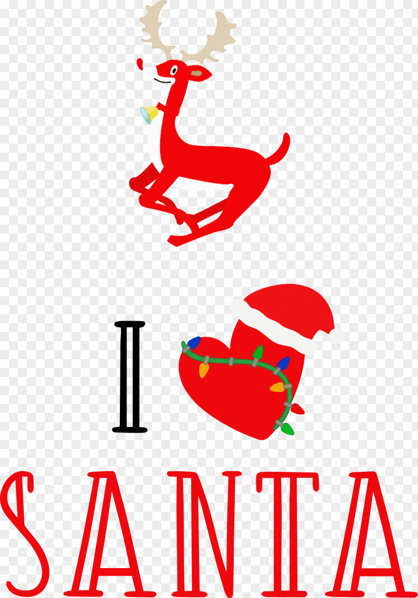 I Love Santa Christmas PNG