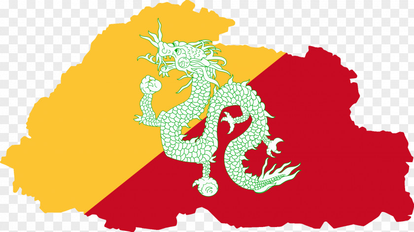 Bhutan Flag Of Map Stock Photography PNG