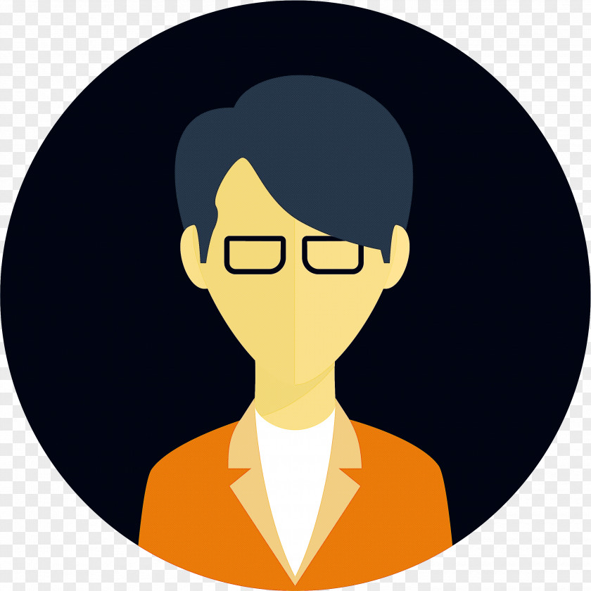 Black Hair Eyewear Cartoon Chin PNG