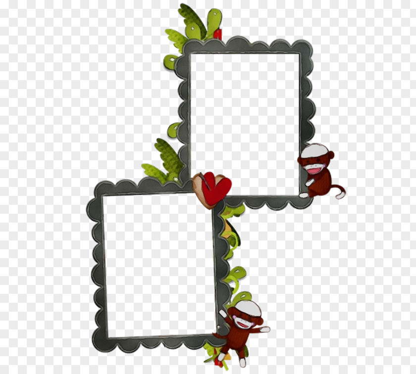 Holly Rectangle Flower Background Frame PNG