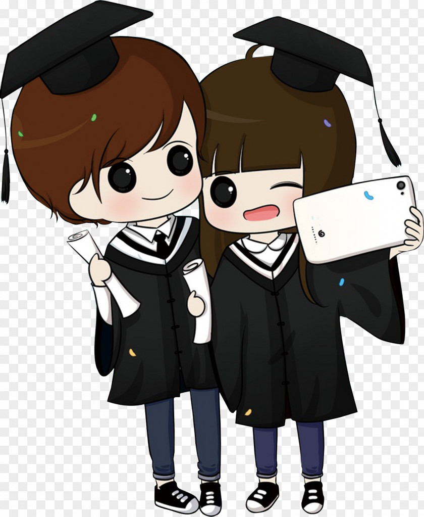 People Graduation Season Ceremony Cartoon Illustration PNG