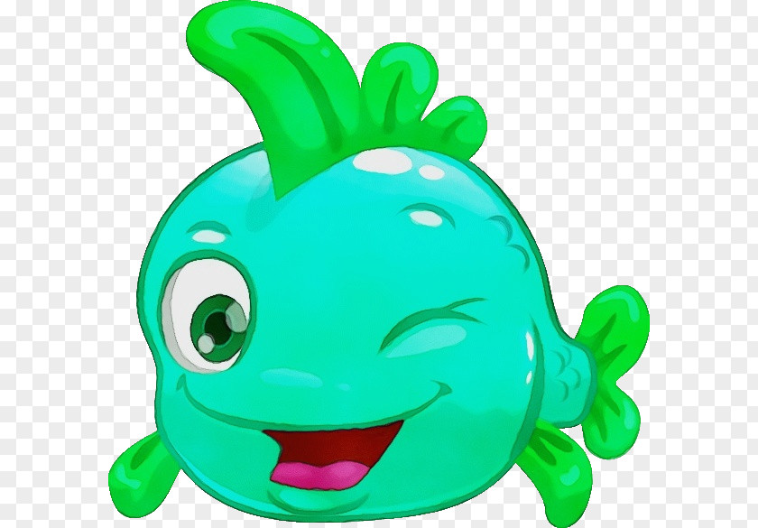 Toy Finger Green Smiley Face PNG