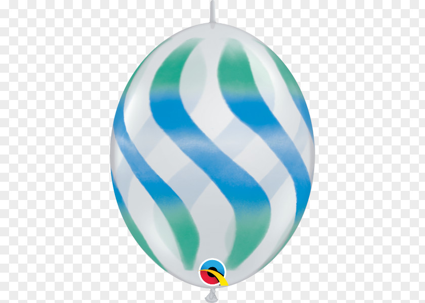 Wavy Stripes Gas Balloon Blue-green Lime PNG