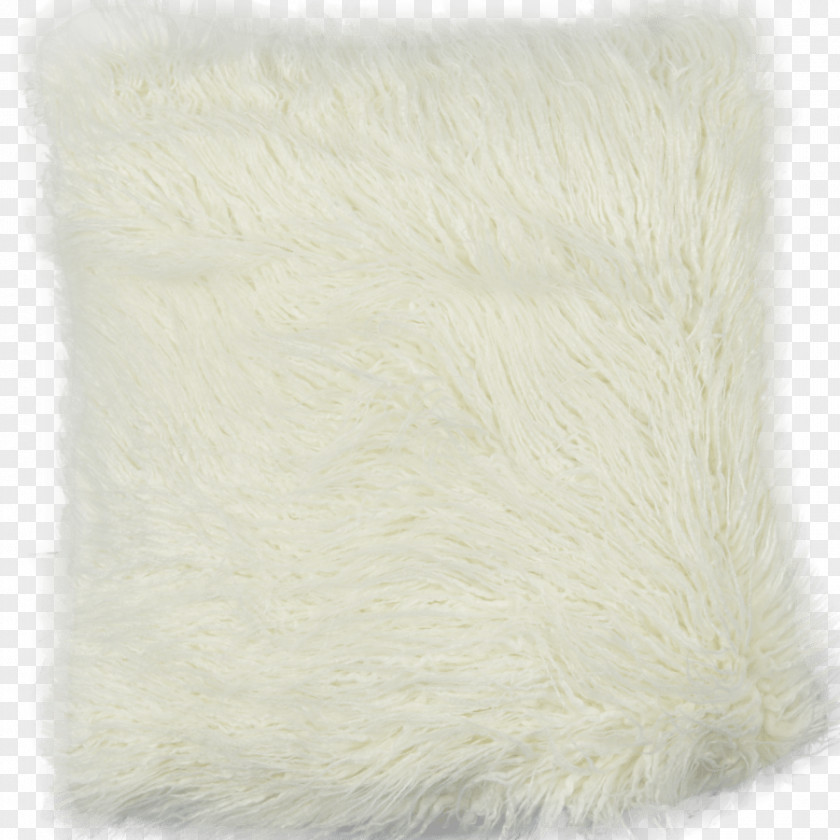 White Cushion Fur Pillow Wool PNG