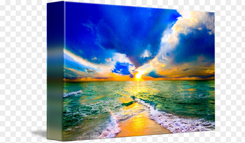 Beach Sunset Painting Sea Nature Energy Sky Plc PNG