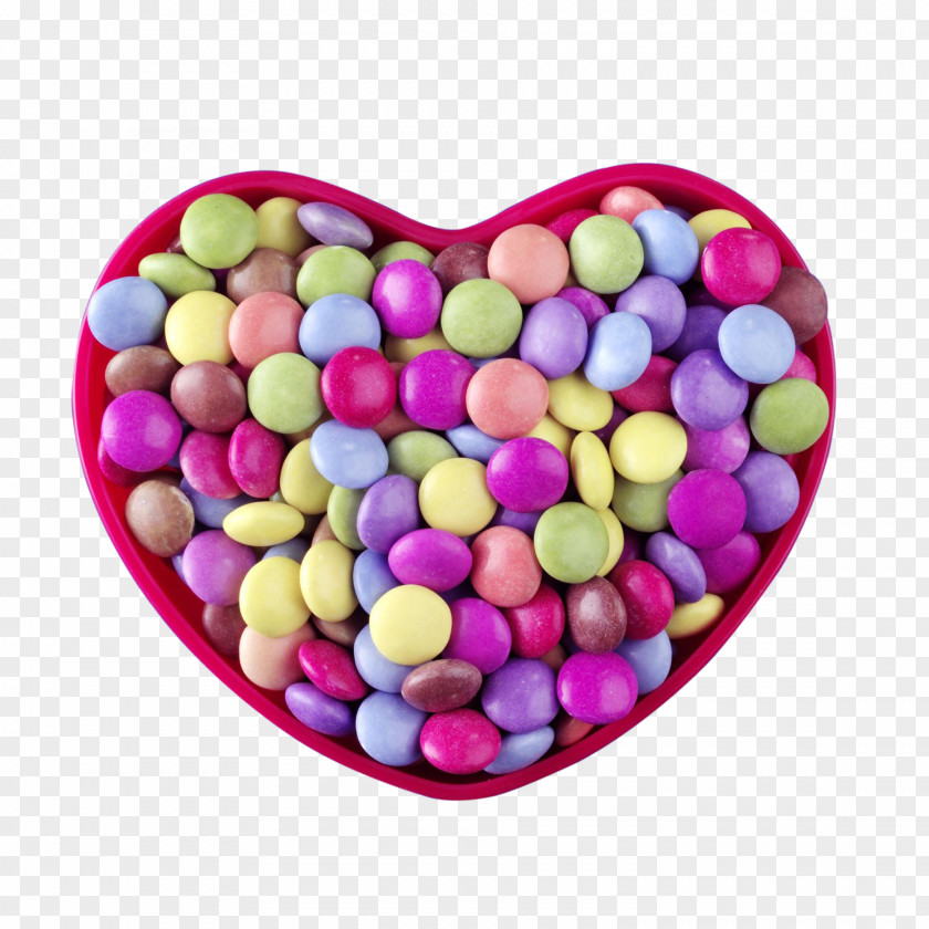 Heart-shaped Chocolate Beans Smarties Jelly Bean Candy Skittles PNG