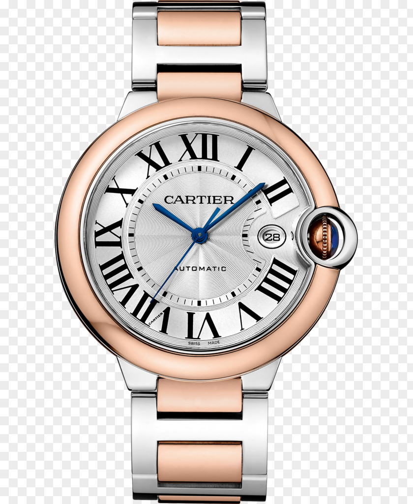 Cartier Watch Ballon Bleu Colored Gold Diamond PNG