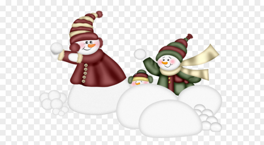 Cartoon Snowball Fight Snowman Decoration Winter PNG